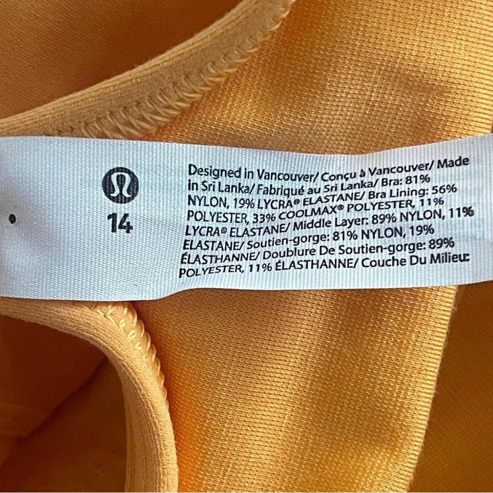 Lululemon Flow Y Strappy Bra Nulu Mango Dream - 14 - Picture 6 of 12